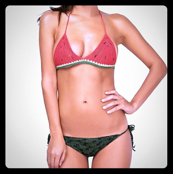 Lucky Brand Other - 🍉 Watermelon Crochet String Bikini